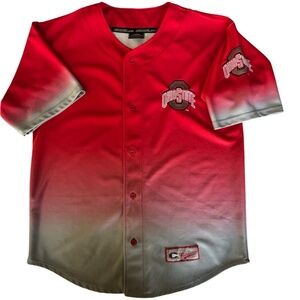 Colosseum Ohio State Buckeyes Football jersey - red and gray Ombre - Large
